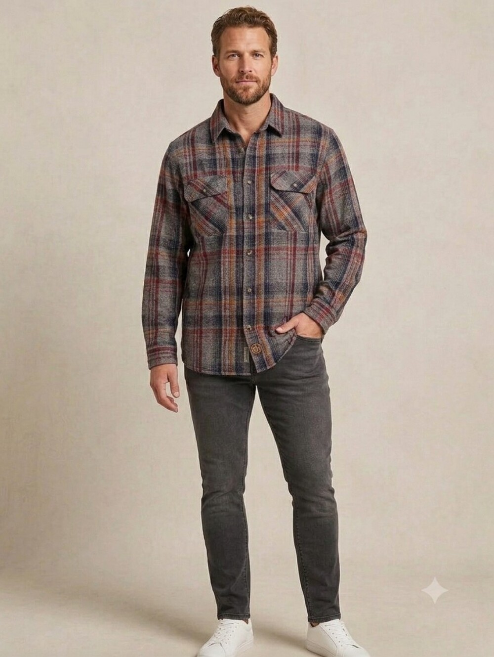 Lincoln Outfitters Flannel Button Up Shirt Mens Size XL